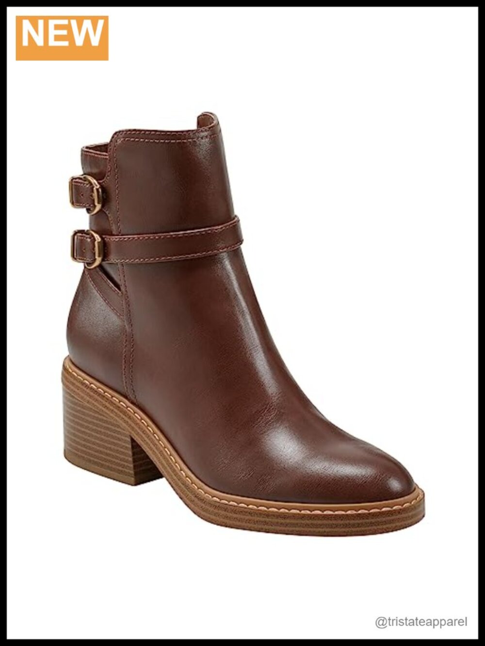 Women's Ankle Boots Mid Block Heel Almond Toe Zip Closure